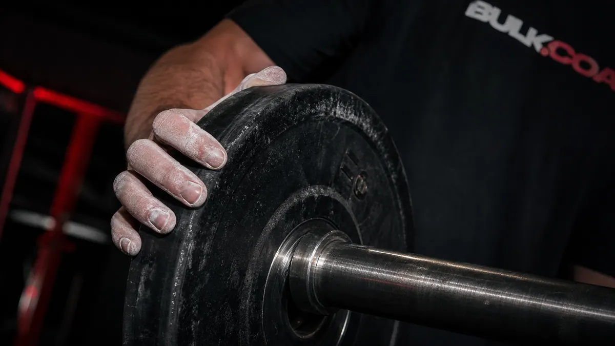 Weight plates loaded for a focused strength session