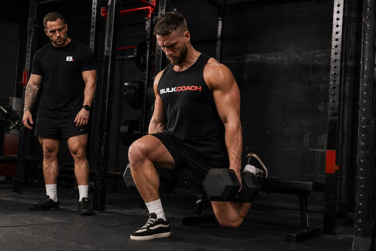 An adult lifter completing a controlled working set